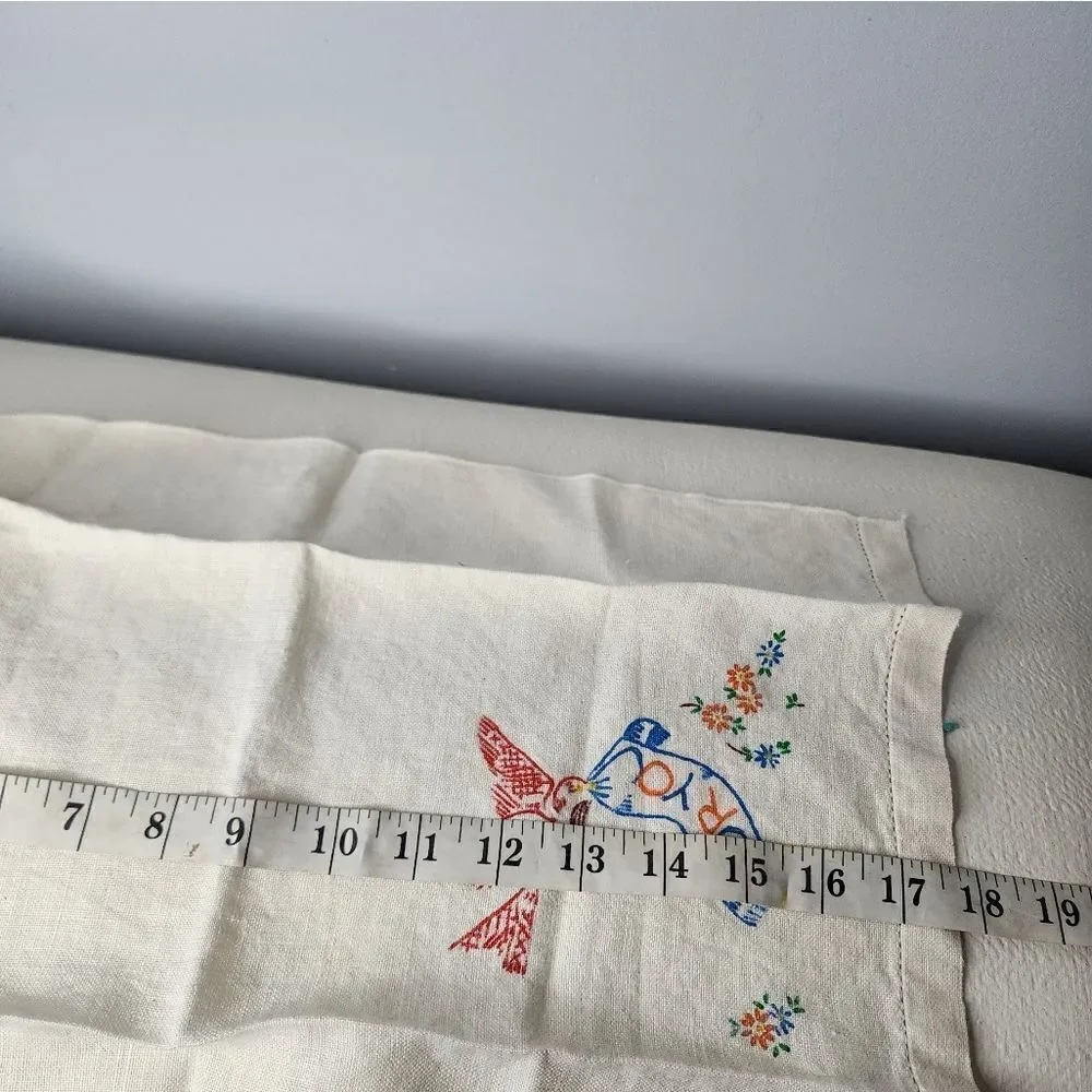 Vintage Set of Two Printed Tea Towels Kitchen Guest Bath Birdhouse NWOT